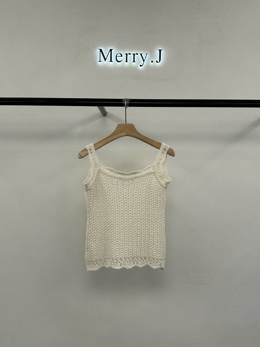 MERRY-J韓國東大門代購女士新品時尚26春夏吊帶背心鉤針編織MERRY-J吊帶/背心