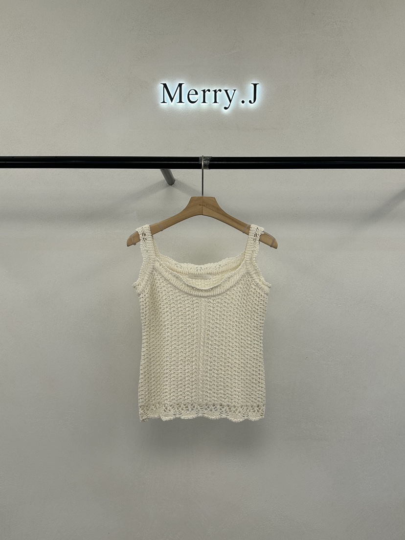MERRY-J韓國東大門代購女士新品時尚26春夏吊帶背心鉤針編織MERRY-J吊帶/背心圖色1