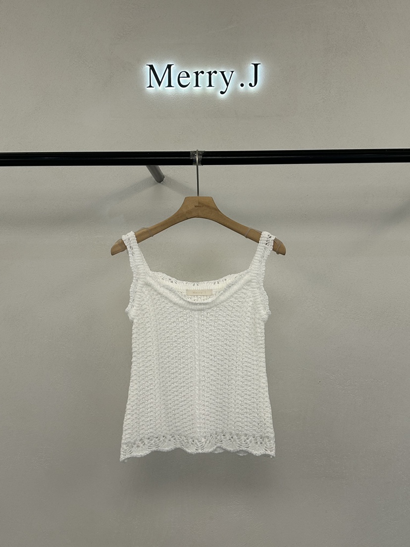 MERRY-J韓國東大門代購女士新品時尚26春夏吊帶背心鉤針編織MERRY-J吊帶/背心圖色2