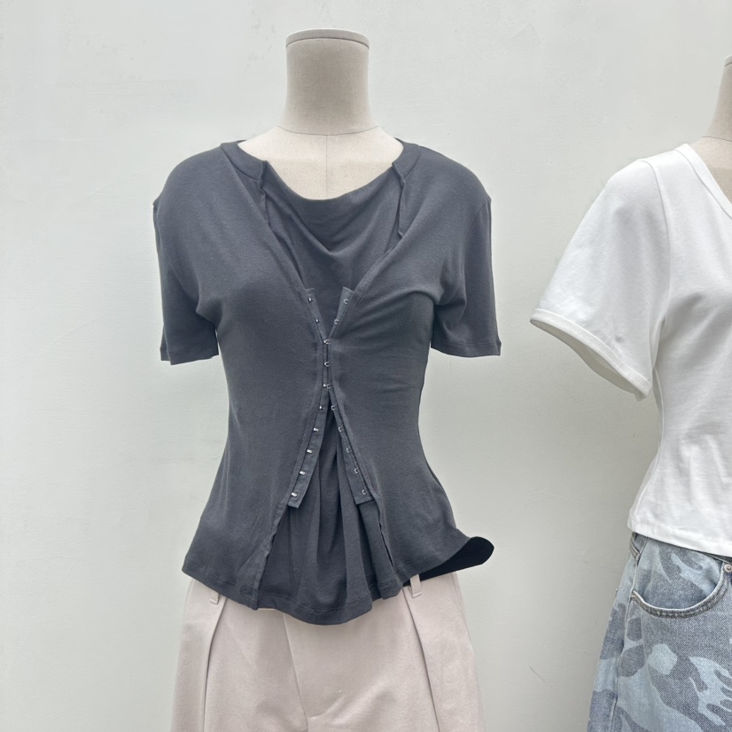 CHAV韓國直郵實拍女士新品人氣休閑熱賣26春夏推薦時尚T恤CHAVT恤圖色2