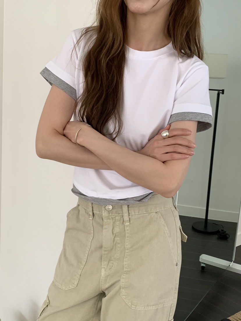 LONG PEAK韓國東大門直郵女士新品時尚26春夏休閑T恤疊穿LONG PEAKT恤