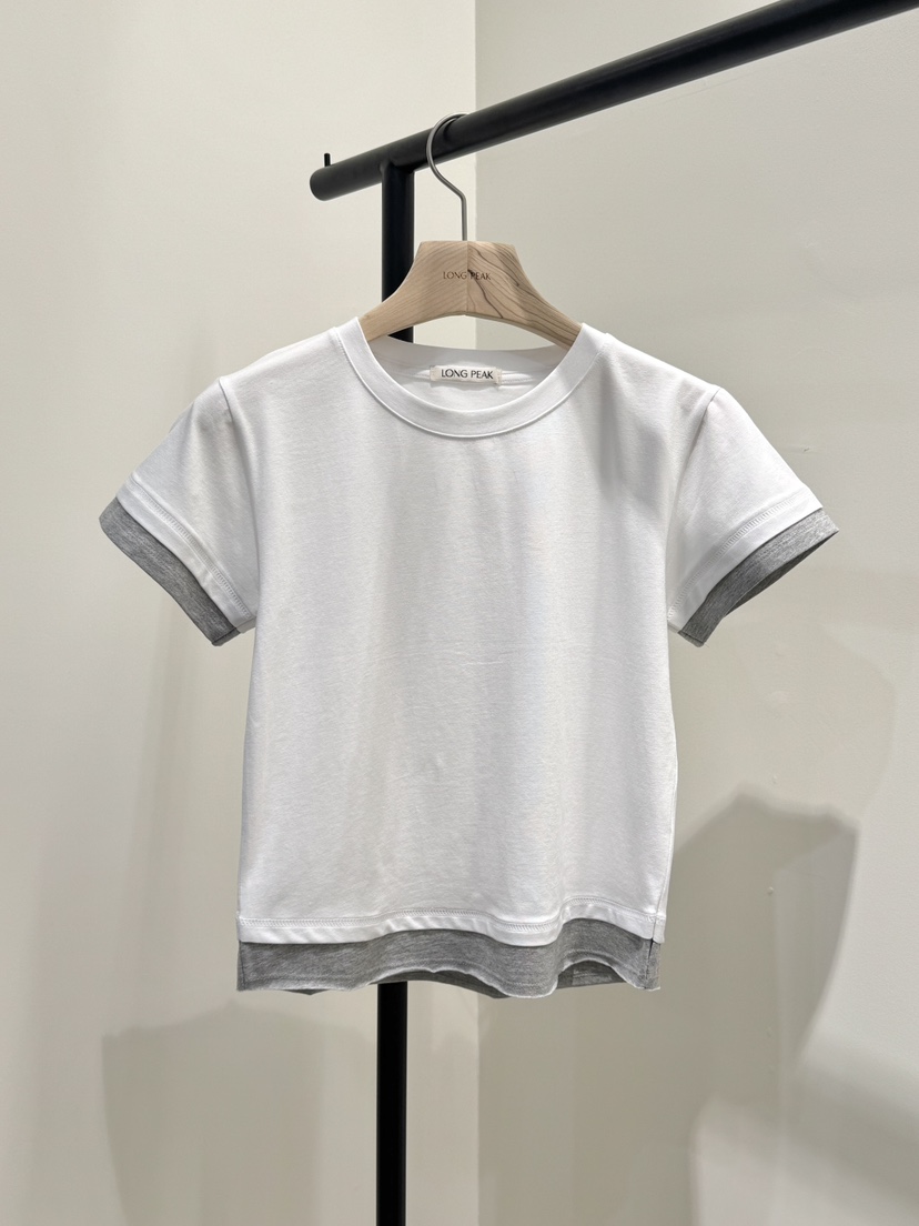 LONG PEAK韓國東大門直郵女士新品時尚26春夏休閑T恤疊穿LONG PEAKT恤圖色1