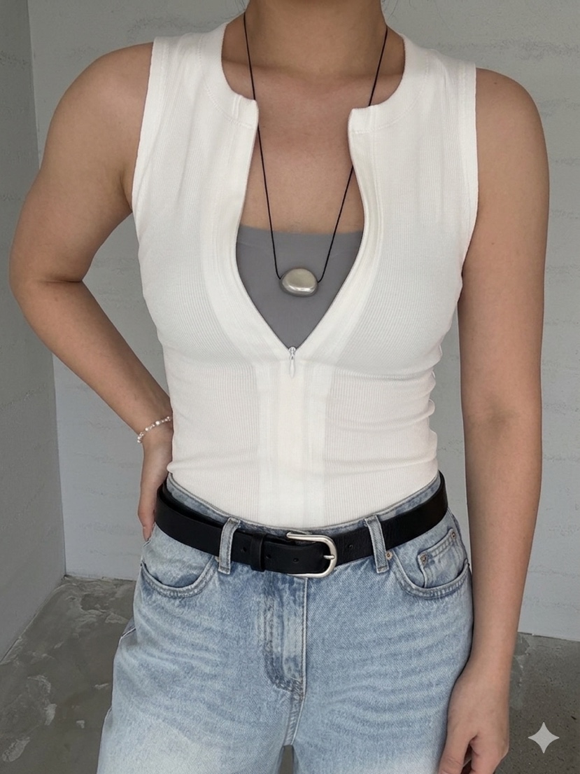 PAIRING韓國直郵實拍女裝新款職業人氣休閑推薦吊帶背心拉鏈PAIRING吊帶/背心