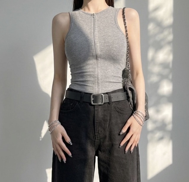 PAIRING韓國直郵實拍女裝新款職業人氣休閑推薦吊帶背心拉鏈PAIRING吊帶/背心