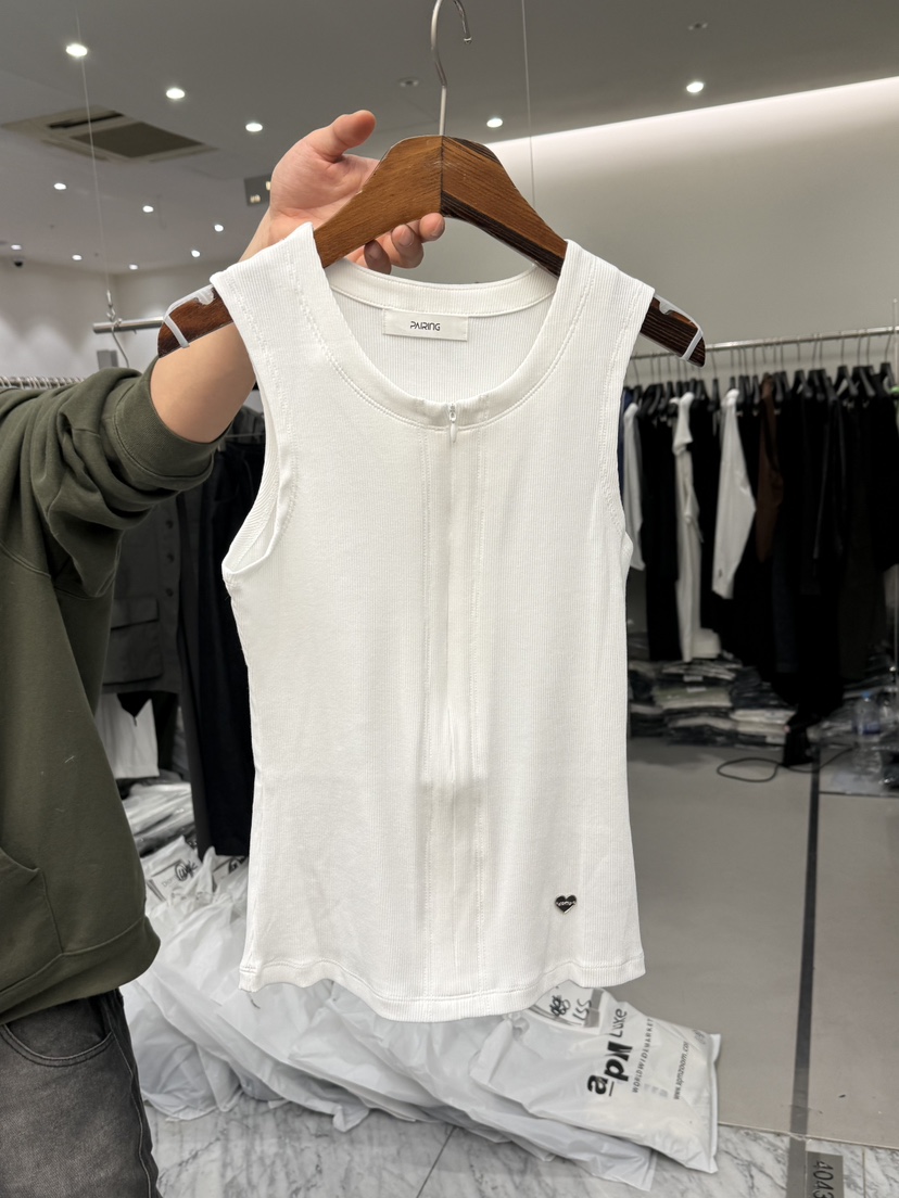 PAIRING韓國直郵實拍女裝新款職業人氣休閑推薦吊帶背心拉鏈PAIRING吊帶/背心圖色1