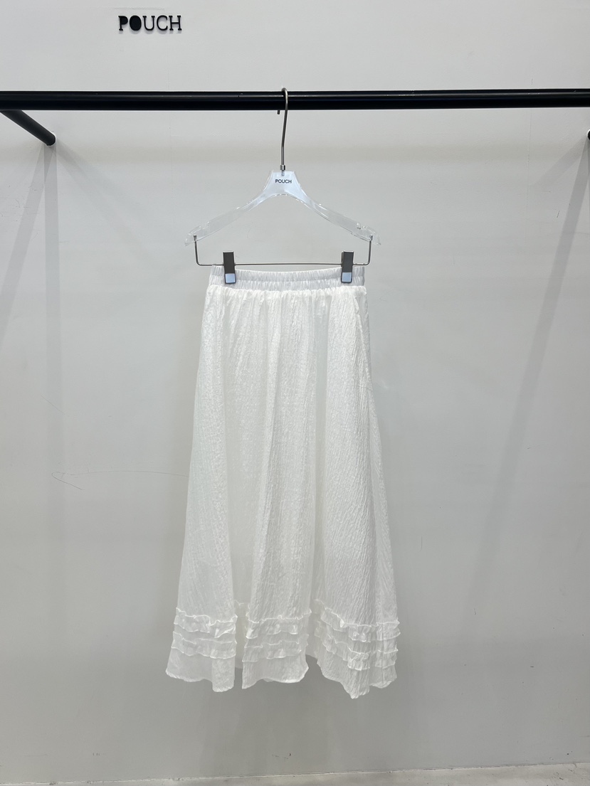 POUCH韓國直郵實拍女裝新品26春夏職業熱賣時尚人氣長裙雪紡POUCH長裙圖色1