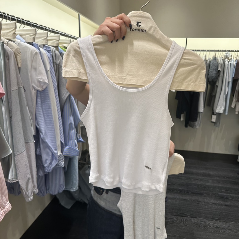 TOMGIRL韓國代購女裝新款26春夏休閑職業時尚吊帶背心柔軟TOMGIRL吊帶/背心圖色5白色