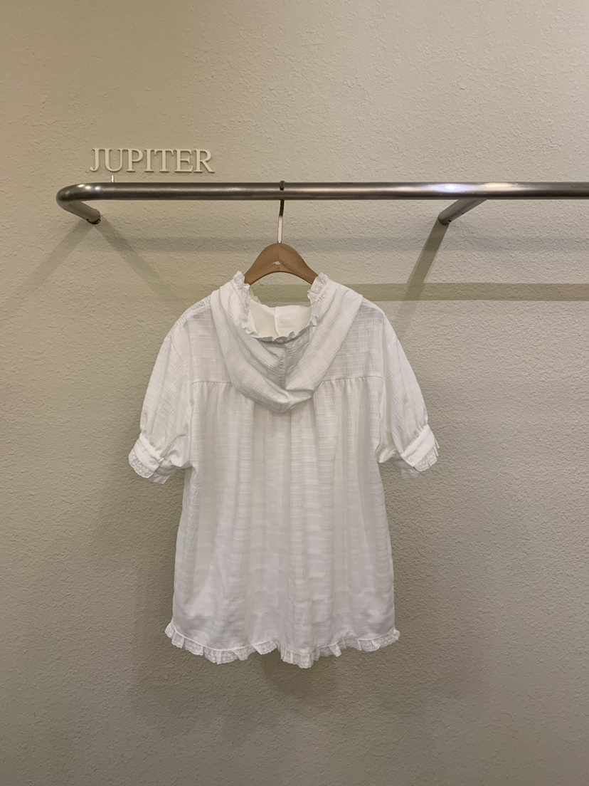 JUPITER韓國直郵女士新款職業時尚休閑推薦襯衫蕾絲衫連帽衫JUPITER襯衫/蕾絲衫
