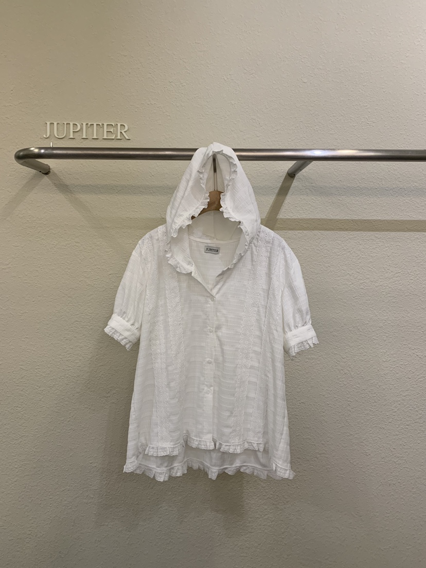 JUPITER韓國直郵女士新款職業時尚休閑推薦襯衫蕾絲衫連帽衫JUPITER襯衫/蕾絲衫