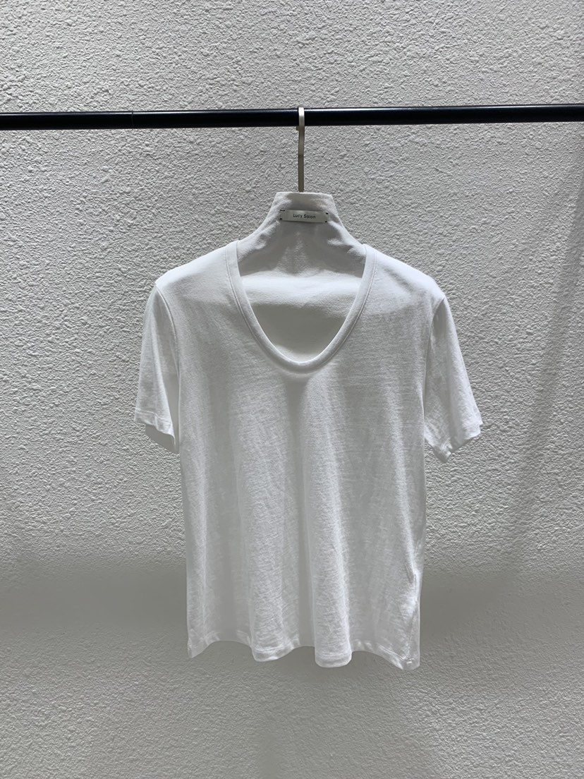 LUCY SALON韓國代購女士新款職業推薦26春夏休閑人氣T恤V領LUCY SALONT恤圖色1