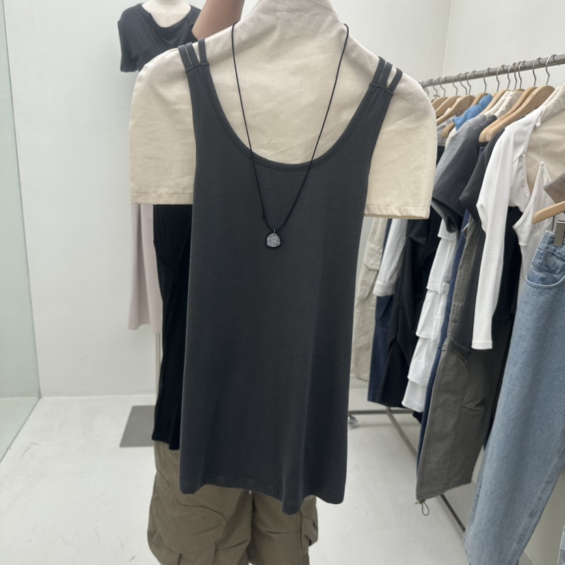 CHAV韓國東大門直郵女裝新品26春夏休閑時尚人氣吊帶背心CHAV吊帶/背心圖色2墨色