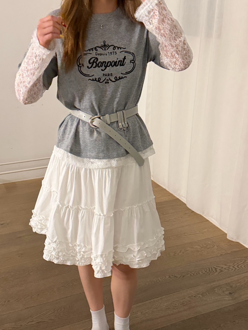 LATTE-P韓國直郵實拍女裝新款26春夏時尚職業長袖T恤假兩件LATTE-P長袖T恤