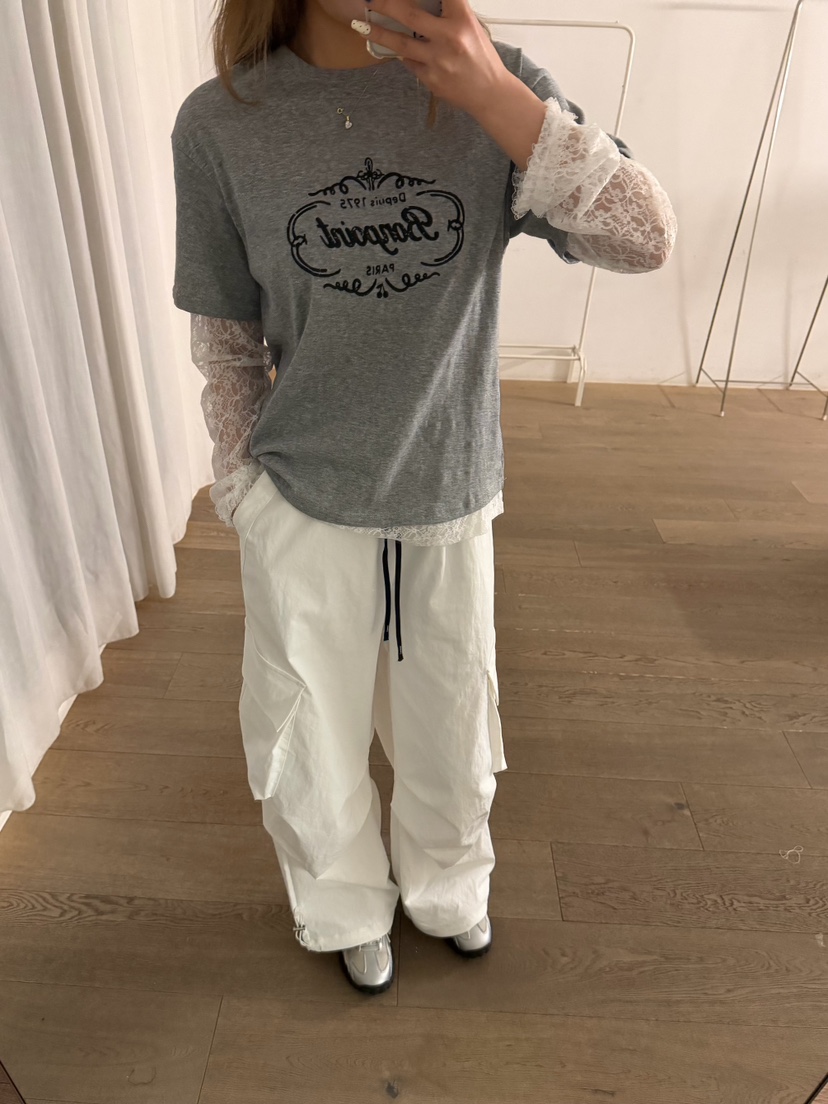 LATTE-P韓國直郵實拍女裝新款26春夏時尚職業長袖T恤假兩件LATTE-P長袖T恤