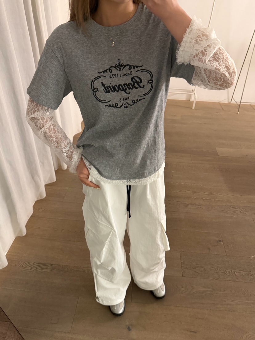 LATTE-P韓國直郵實拍女裝新款26春夏時尚職業長袖T恤假兩件LATTE-P長袖T恤