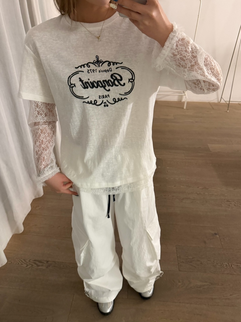 LATTE-P韓國直郵實拍女裝新款26春夏時尚職業長袖T恤假兩件LATTE-P長袖T恤