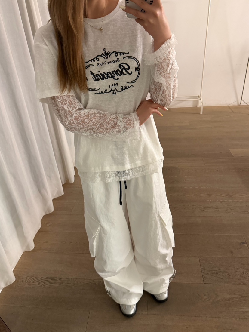 LATTE-P韓國直郵實拍女裝新款26春夏時尚職業長袖T恤假兩件LATTE-P長袖T恤