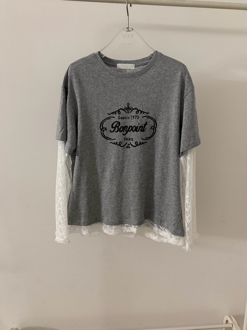 LATTE-P韓國直郵實拍女裝新款26春夏時尚職業長袖T恤假兩件LATTE-P長袖T恤圖色2