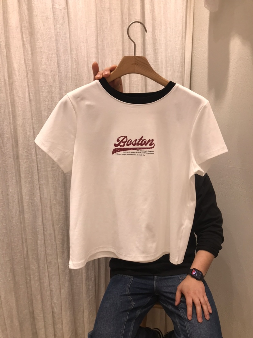 AHOY韓國東大門代購女裝新品休閑人氣26春夏職業熱賣推薦T恤AHOYT恤圖色1