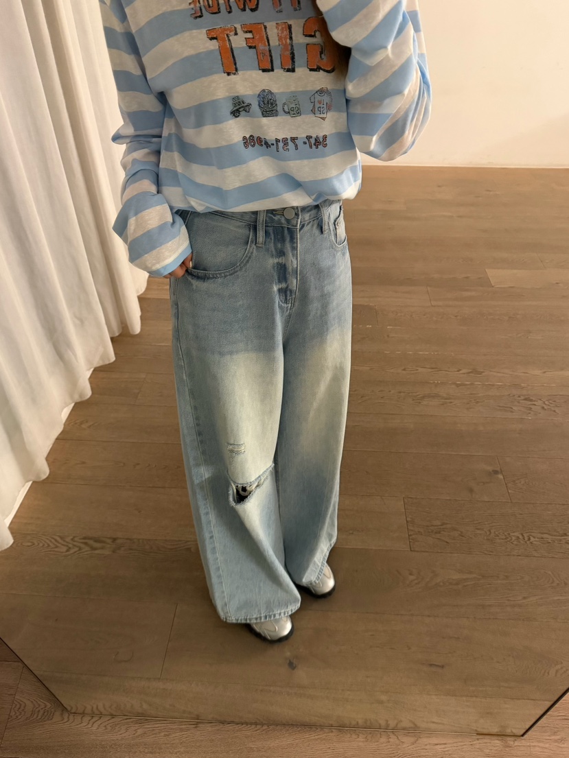 LATTE-P韓國東大門代購女裝新品26春夏熱賣時尚人氣牛仔褲LATTE-P牛仔褲