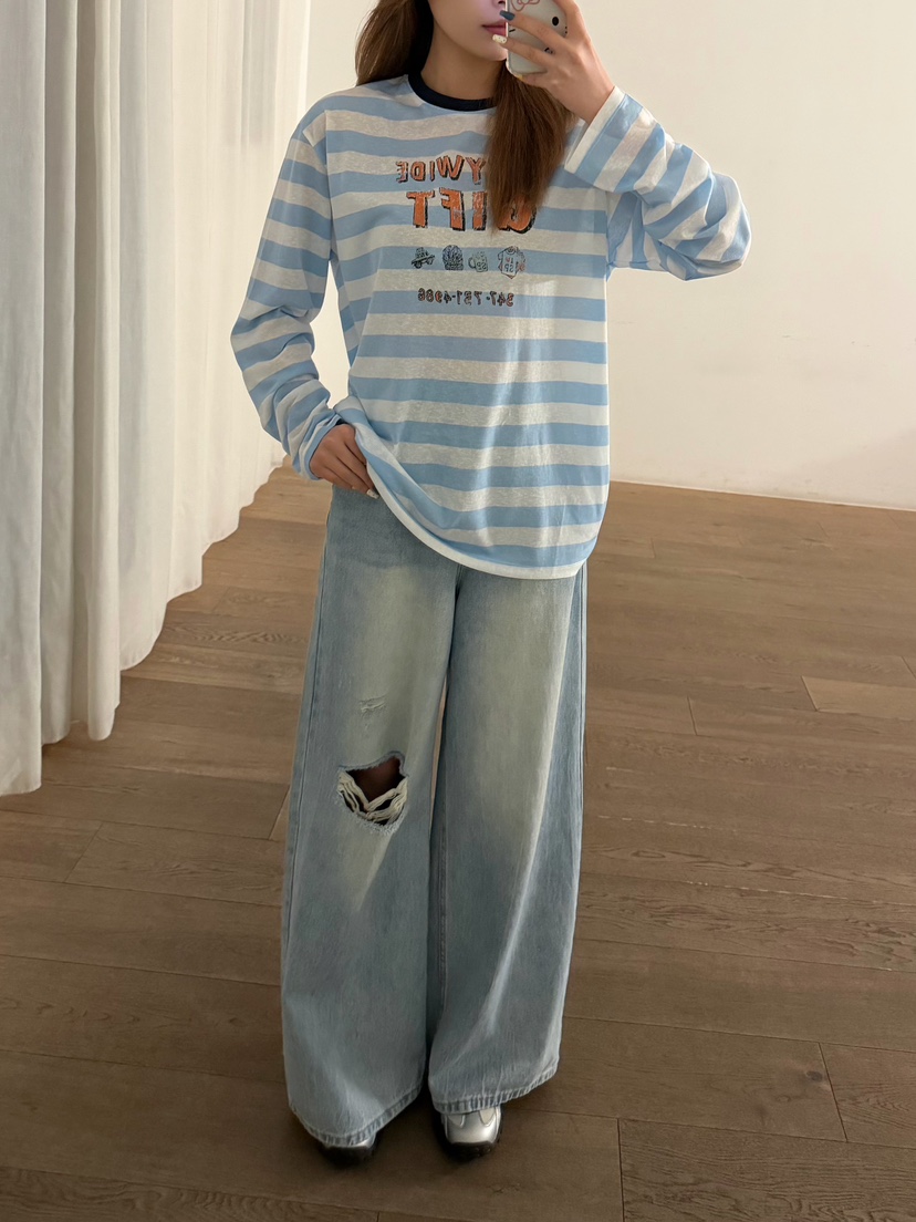 LATTE-P韓國東大門代購女裝新品26春夏熱賣時尚人氣牛仔褲LATTE-P牛仔褲