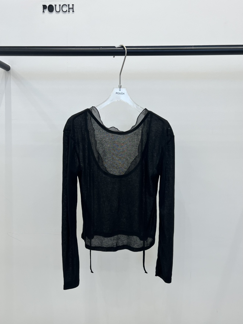 POUCH韓國代購女裝新品推薦熱賣職業26春夏襯衫蕾絲衫V領亞麻POUCH襯衫/蕾絲衫圖色3