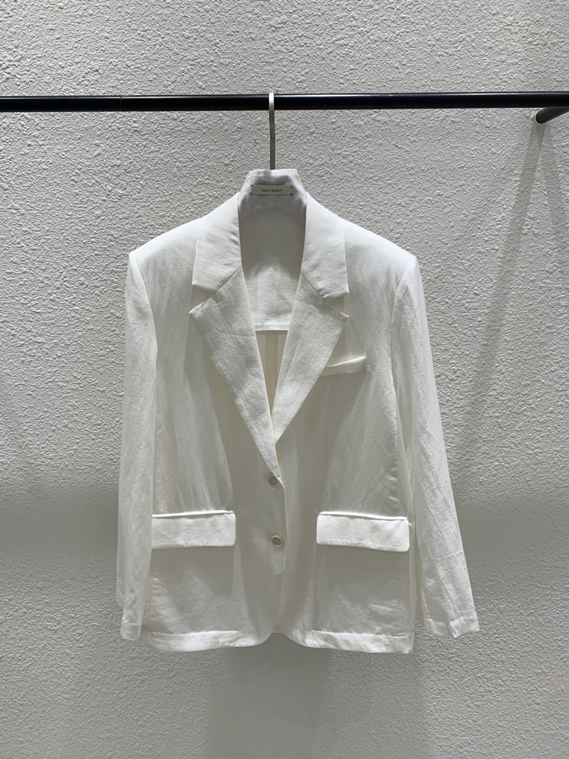 LUCY SALON韓國代購女裝新款休閑26春夏推薦時尚夾克亞麻LUCY SALON夾克圖色1