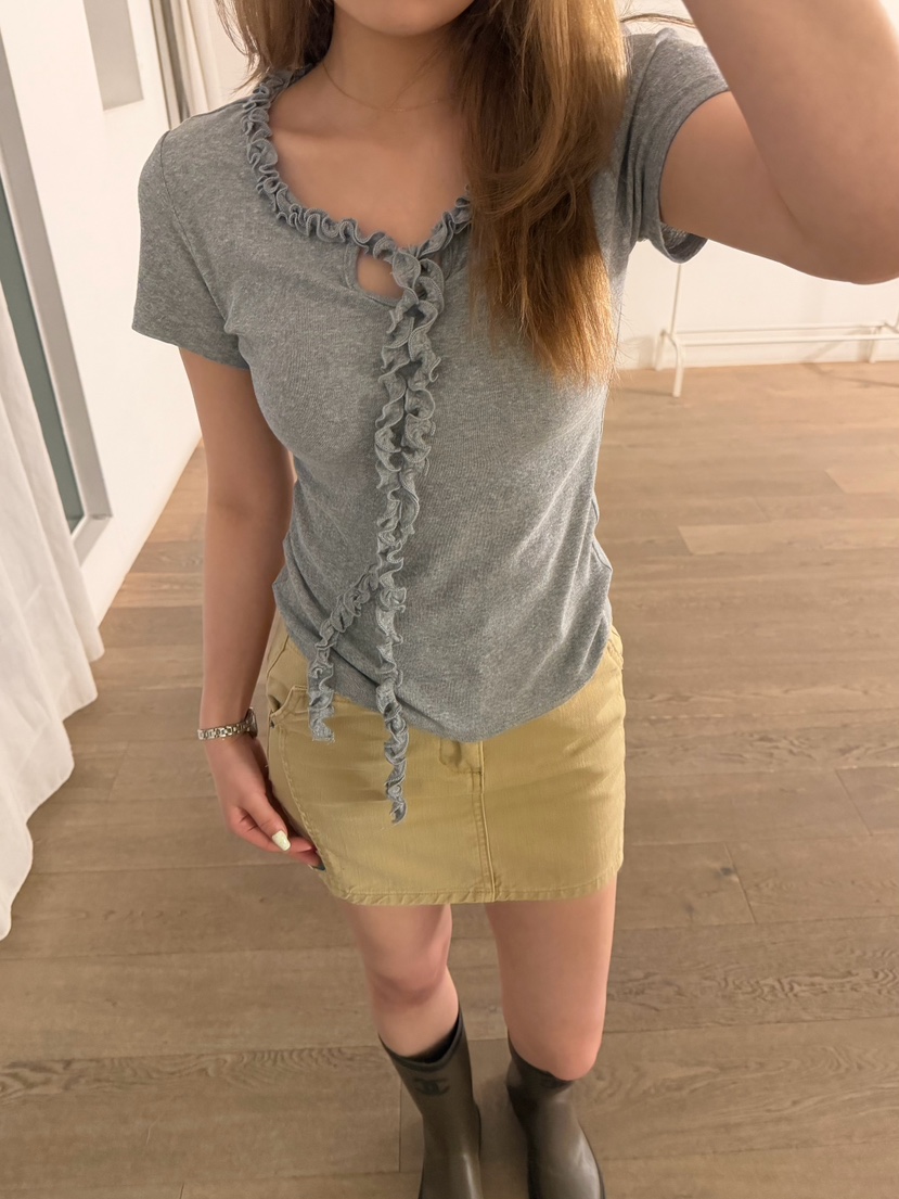 LATTE-P韓國直郵實拍女士新品推薦休閑26春夏短裙復古短款LATTE-P短裙