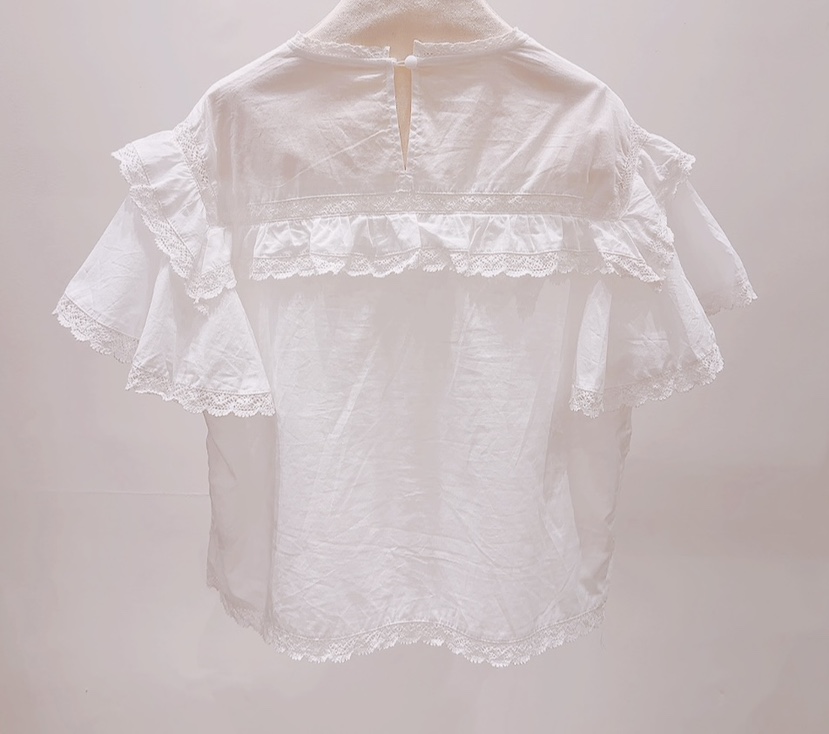 AWESOME-P韓國東大門直郵女裝新款熱賣襯衫蕾絲衫褶裥棉AWESOME-P襯衫/蕾絲衫