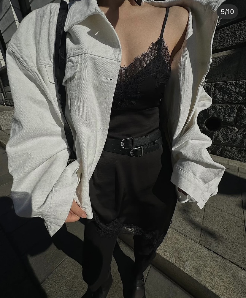 PAIRING韓國東大門直郵女裝新品職業時尚連衣裙不對稱蕾絲PAIRING連衣裙