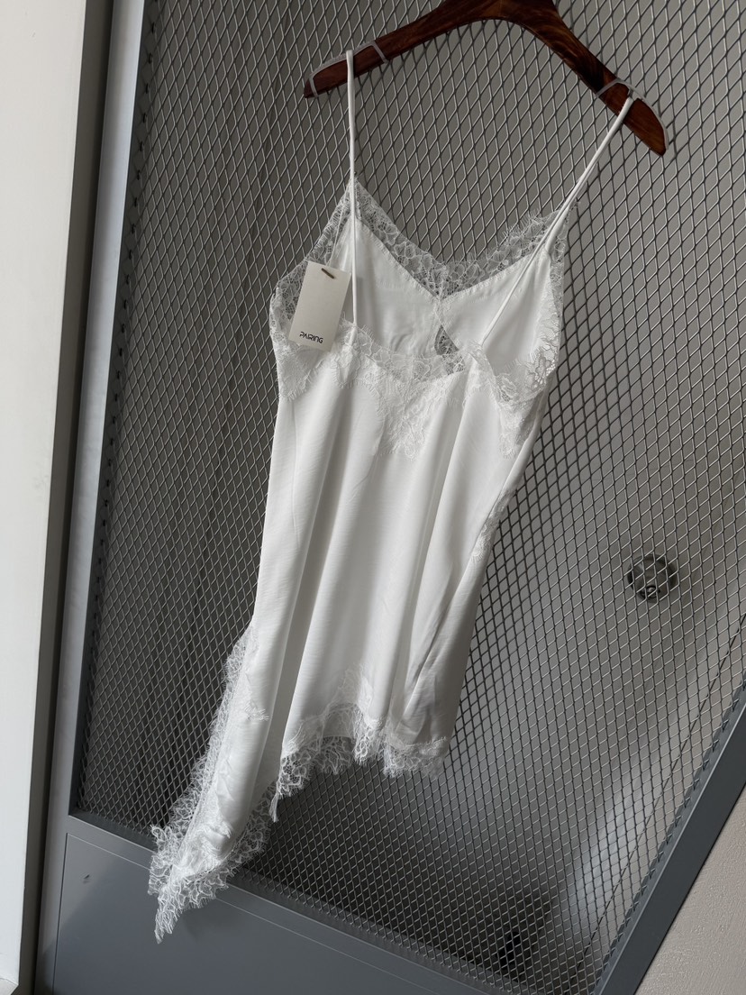 PAIRING韓國東大門直郵女裝新品職業時尚連衣裙不對稱蕾絲PAIRING連衣裙