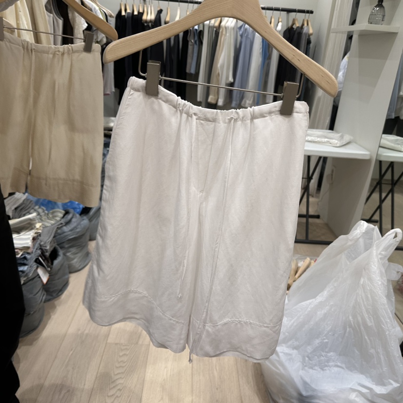NOTTINGHAM/AVECNOUS/MODEST韓國直郵女裝新款休閑短褲亞麻布NOTTINGHAM/AVECNOUS/MODEST短褲圖色1白色