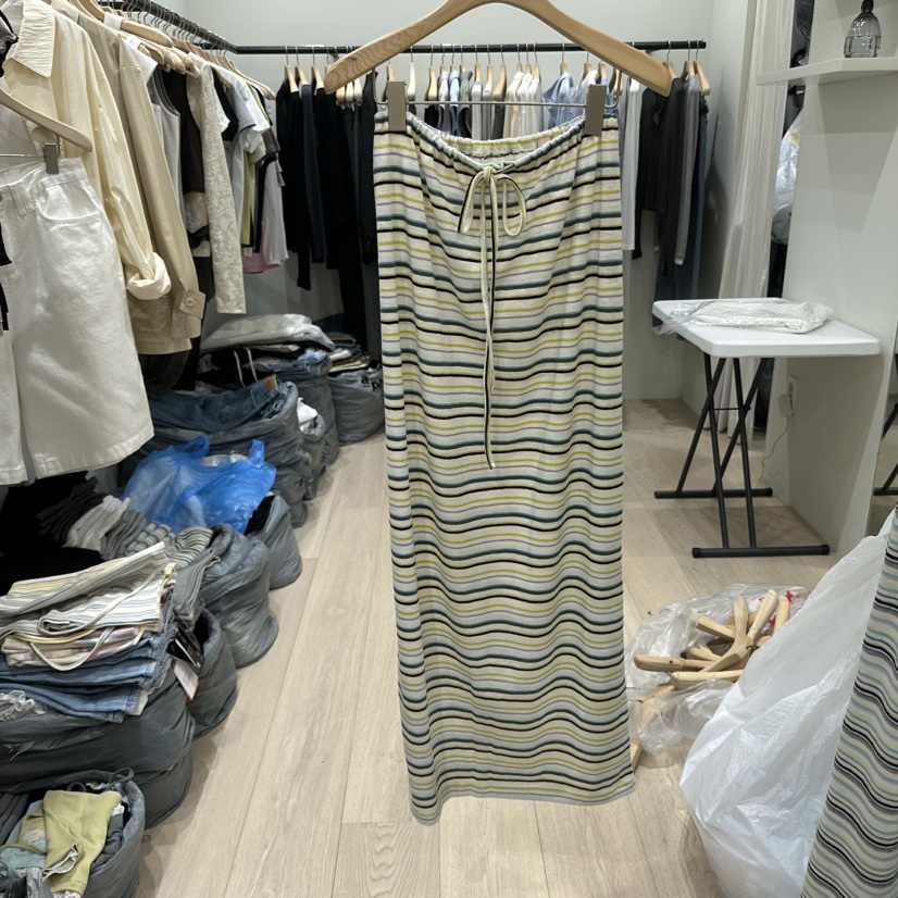 NOTTINGHAM/AVECNOUS/MODEST韓國直郵實拍女士新款職業長裙NOTTINGHAM/AVECNOUS/MODEST長裙圖色2黃色