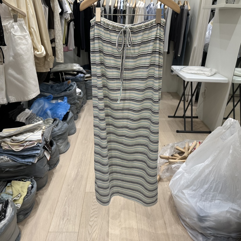 NOTTINGHAM/AVECNOUS/MODEST韓國直郵實拍女士新款職業長裙NOTTINGHAM/AVECNOUS/MODEST長裙圖色3藍色