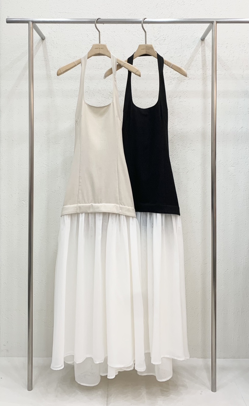 LIGHT AND SALT韓國代購女裝新品26春夏連衣裙雪紡亞麻LIGHT AND SALT連衣裙