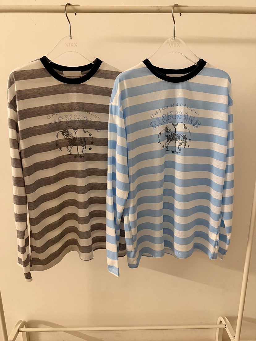 LATTE-P韓國東大門直郵女裝新品熱賣人氣26春夏長袖T恤條紋LATTE-P長袖T恤