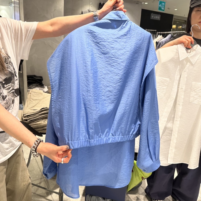 HERTZ-P韓國直郵實拍女士新品休閑襯衫蕾絲衫不含內搭短款HERTZ-P襯衫/蕾絲衫