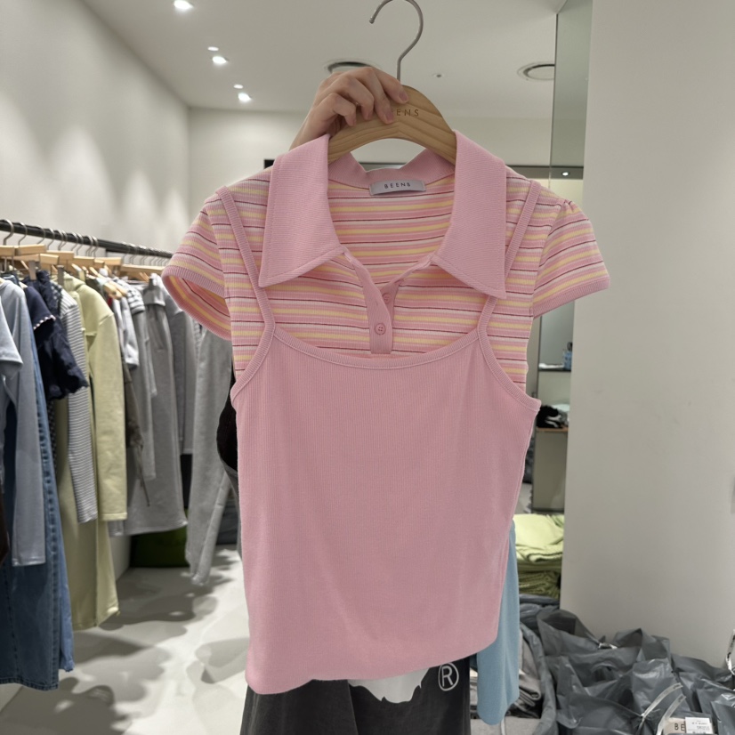 BEENS韓國代購女士新品職業26春夏人氣推薦熱賣休閑時尚T恤BEENST恤圖色1