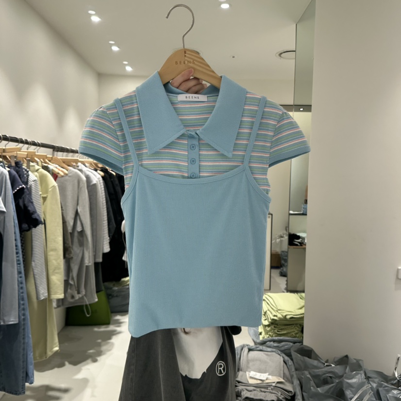 BEENS韓國代購女士新品職業26春夏人氣推薦熱賣休閑時尚T恤BEENST恤圖色2