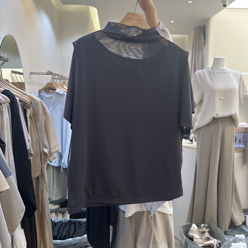 MATIERE韓國直郵實拍女裝新品職業熱賣推薦人氣26春夏T恤MATIERET恤圖色3墨色