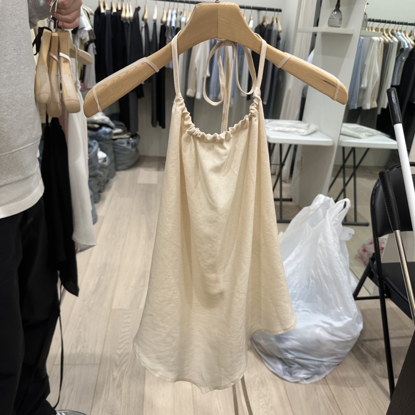 NOTTINGHAM/AVECNOUS/MODEST韓國直郵實拍女裝新款時尚吊帶背心亞麻NOTTINGHAM/AVECNOUS/MODEST吊帶/背心圖色1米色