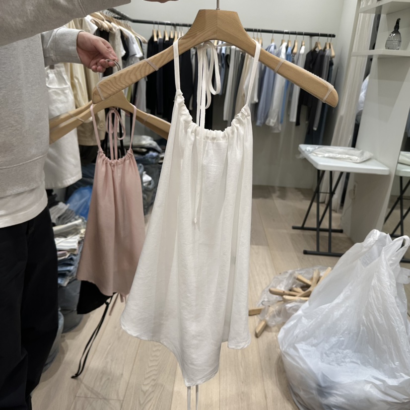 NOTTINGHAM/AVECNOUS/MODEST韓國直郵實拍女裝新款時尚吊帶背心亞麻NOTTINGHAM/AVECNOUS/MODEST吊帶/背心圖色2白色