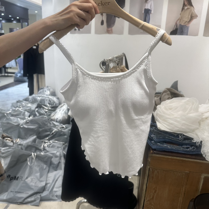 ACKER韓國直郵實拍女裝新款人氣26春夏休閑職業吊帶背心鏤空ACKER吊帶/背心圖色1