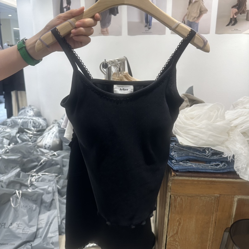 ACKER韓國直郵實拍女裝新款人氣26春夏休閑職業吊帶背心鏤空ACKER吊帶/背心圖色2