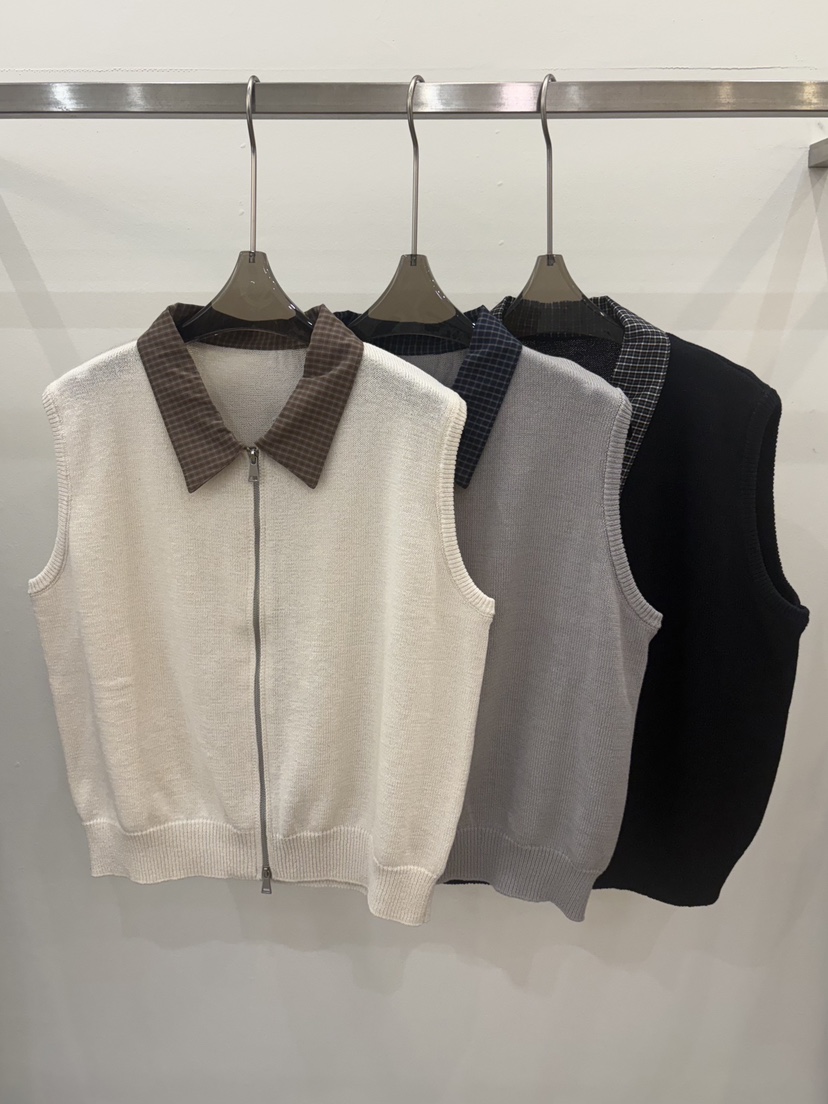 CICI韓國代購女裝新款熱賣休閑時尚26春夏人氣馬甲拉鏈格紋Ci Ci馬甲