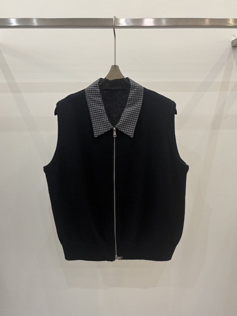 CICI韓國代購女裝新款熱賣休閑時尚26春夏人氣馬甲拉鏈格紋Ci Ci馬甲圖色1