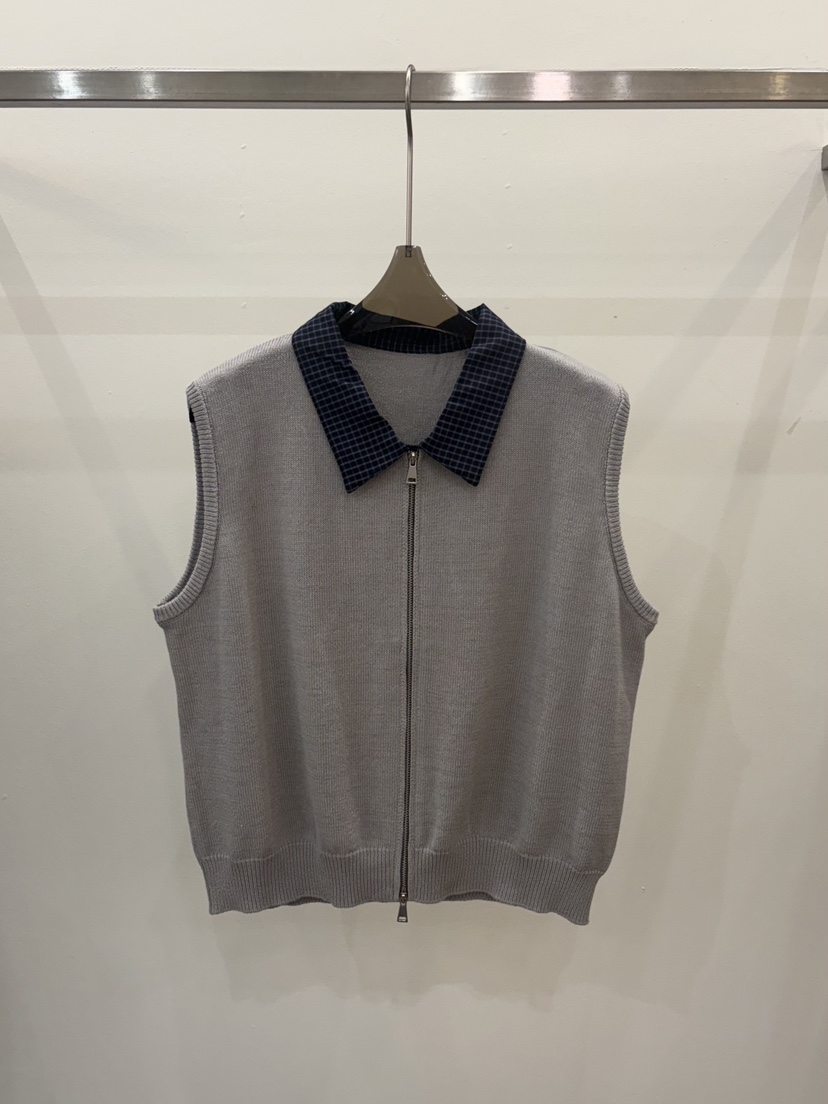 CICI韓國代購女裝新款熱賣休閑時尚26春夏人氣馬甲拉鏈格紋Ci Ci馬甲圖色2