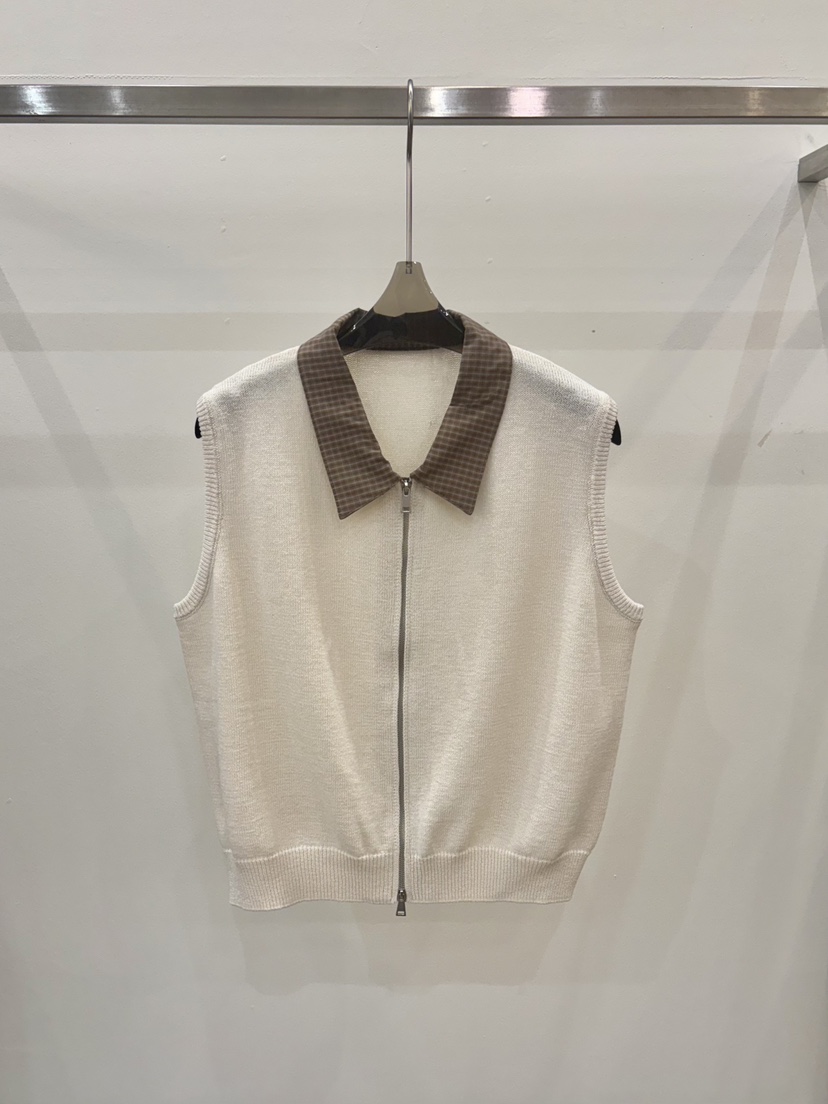 CICI韓國代購女裝新款熱賣休閑時尚26春夏人氣馬甲拉鏈格紋Ci Ci馬甲圖色3