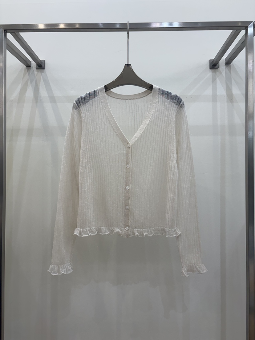 CICI韓國代購女裝新品熱賣時尚推薦26春夏針織衫褶邊針織Ci Ci針織衫圖色1