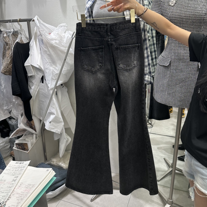 WORK SHOP韓國東大門直郵女裝新款休閑熱賣推薦牛仔褲磨毛Work_shop牛仔褲