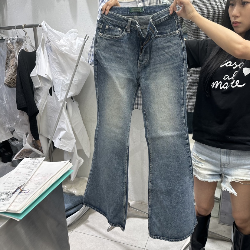 WORK SHOP韓國東大門直郵女裝新款休閑熱賣推薦牛仔褲磨毛Work_shop牛仔褲圖色1